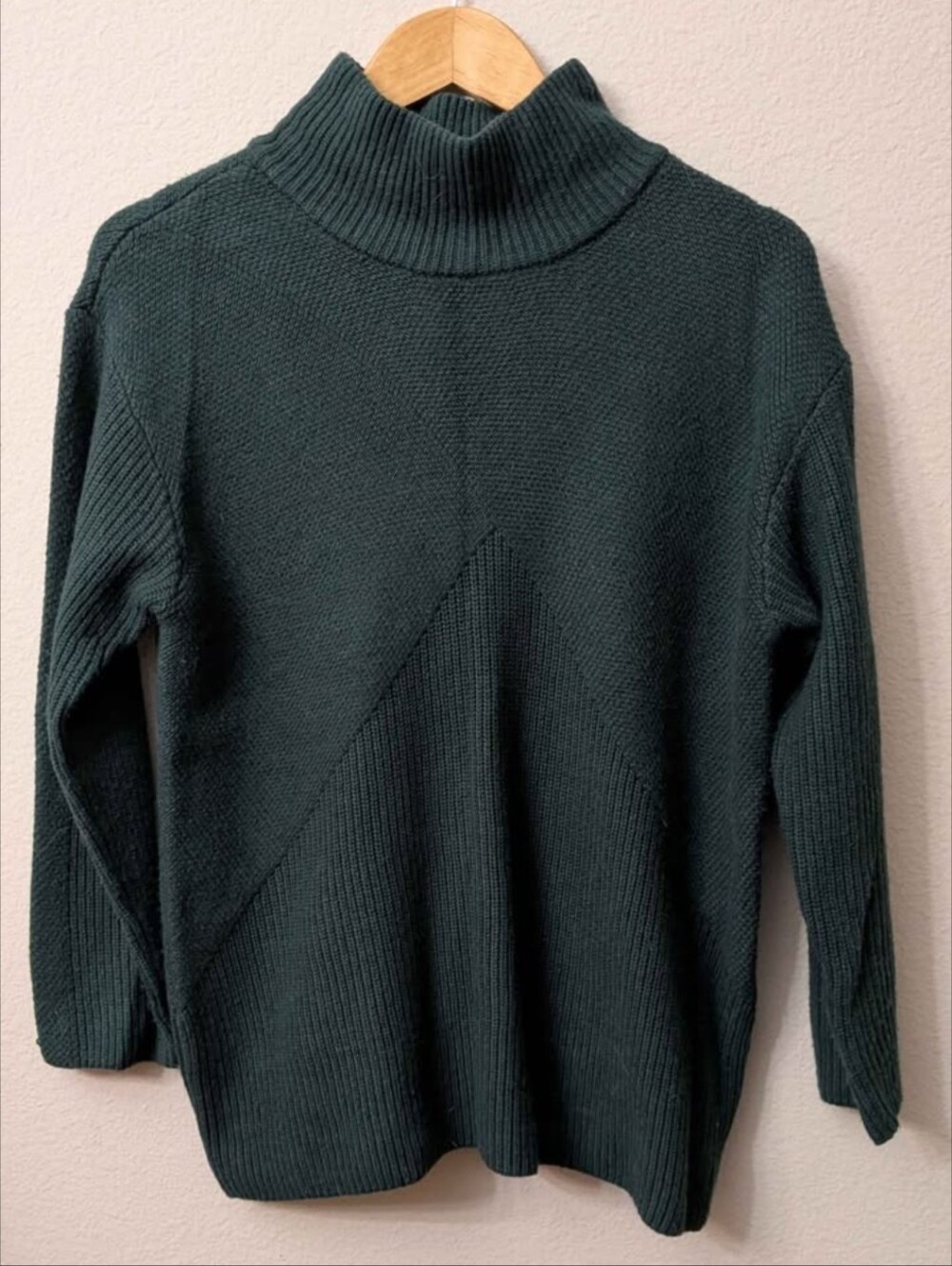 Talbots Forest Green Ribbed Turtleneck Sweater